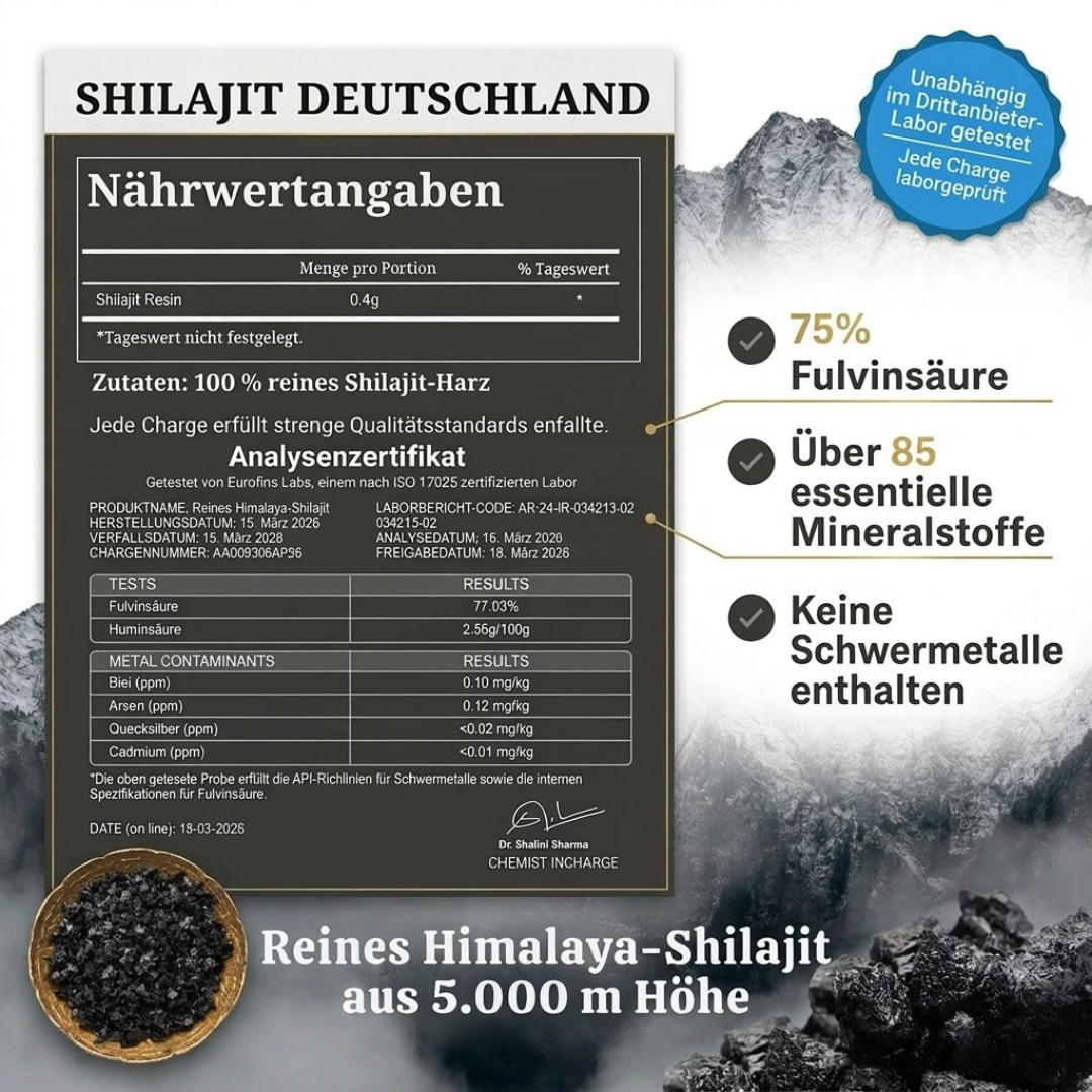 Shilajit Deutschland | Laborgeprüftes Shilajit Harz